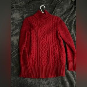 red eddie bauer knit sweater - turtleneck